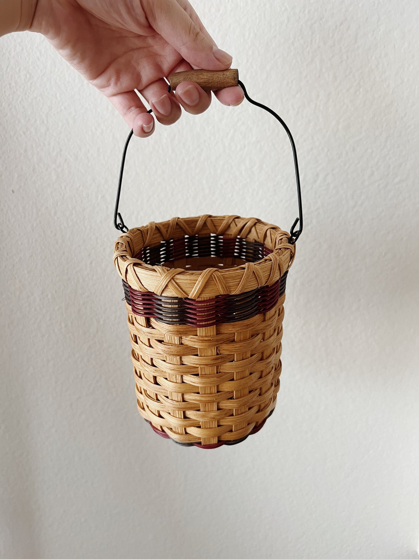 Vintage Mini Wicker Bucket Basket